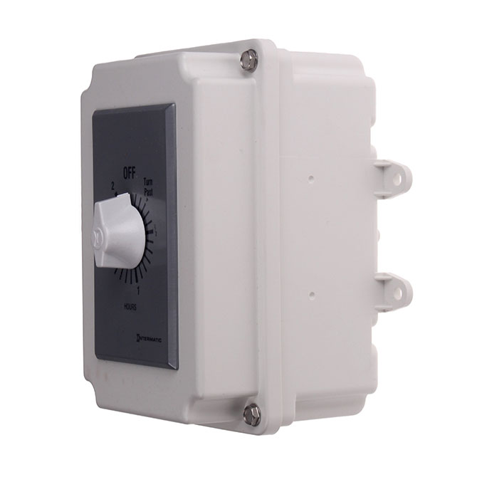 The Hog Slat® 2 Hour spring wind timer provides a simple solution to control run time on utility lights, fans, pumps or other items that do not need to run continuously.