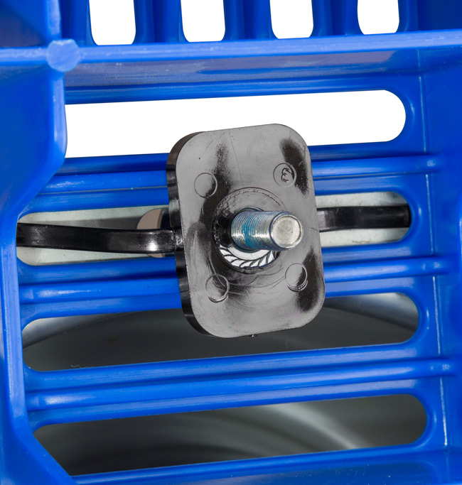 The encased nut on our Plastic Floor Anchors slips between the flooring slots and is held in place by the plastic winged tabs until completely tightened against the bottom of the floor panel. Wing tabs can be cut off after fastener has been tightened.