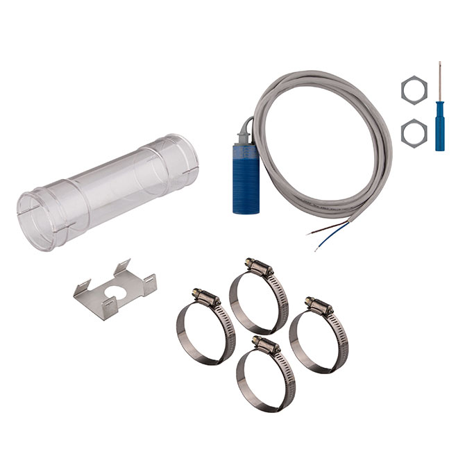The HS11 Grow-Disk proximity switch is available as a replacement item, a kit with the mounting bracket and nuts; or the complete assembly with clear mounting tube, clamps, bracket and switch. Complete proximity switch kit shown (HSCD-900) 
