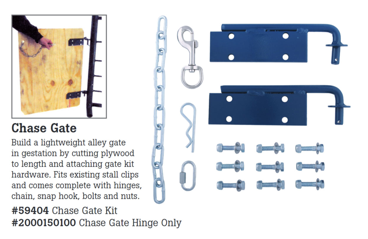 The Hog Slat Chase Gate Kit provides an easy, convenient way to build alley doors that assist with moving sows through the barn.
