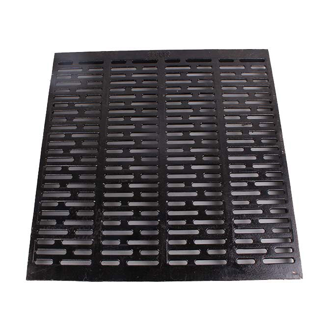 Hog Slat cast iron farrowing floor sections are manufactured from ductile iron for increased strength compared to “grey” cast metal. The alternating “no-slip” openings provide improved traction and the smoothly rounded 25/64” (10mm) openings reduce chances for injury and easily allow animal wastes to pass through.